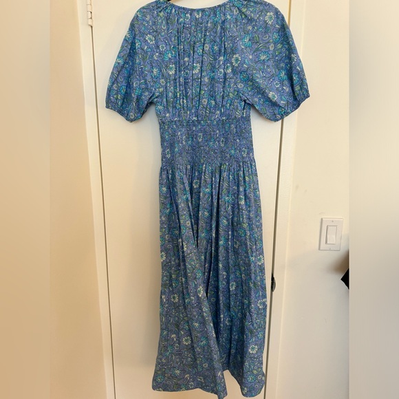 J Crew Provence smoked-waist midi dress in marigold blooms cotton poplin - Picture 5 of 5